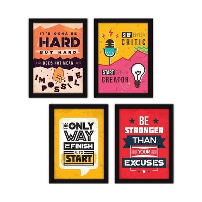 Fabric Landscapes, Quote Wall Poster With Glass (Multicolour, Digital Art, A4)