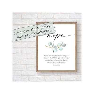 Faith Hope And Love Bible Verse Inspirational Prints, Set Of 3 Unframed, Christian Home Decor, Scripture Wall Art, Religious Gift For Women, 8 X 10, Green, Blue, Gray