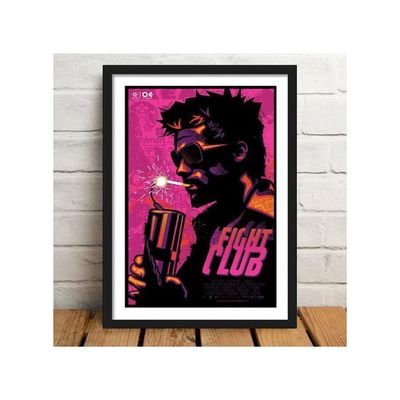 Fight Club Movie Poster Frame For Room And Office (10 X 13 Inch, Framed)
