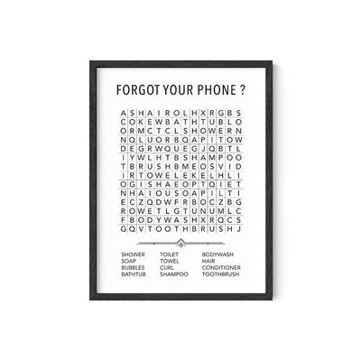 Funny Bathroom Decor And Bathroom Prints - 12 X 16 Unframed (Word Search)