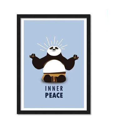 Glass Panda Animals Printed Framed Poster (Multicolour, 10X13Inch) Home Wall Decoration Bedroom Living Gift Painting Sticker Wallpaper Boys Hostel