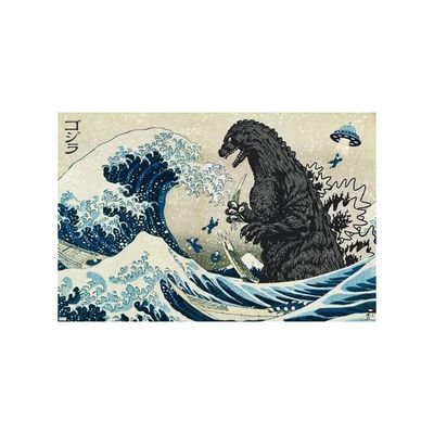 Godzilla - Great Wave Wall Poster, 22.37" X 34.00", Unframed Version
