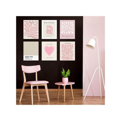Habseligkeit Pink Matisse Wall Art Prints, Abstract Wall Art Exhibition Posters, Vintage Wall Art Prints, Retro Room Decor For Girl'S Bedroom 8X10 Inch, Unframed