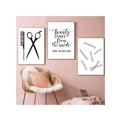 Hair Salon Wall Art Beauty Salon Pictures Fashion Canvas Art Hairstylist Wall Art Hair Salon Pictures Wall Decor Prints For Beauty Room Poster Hairstylist Wall Art Makeup Vanity Artwork Unframed