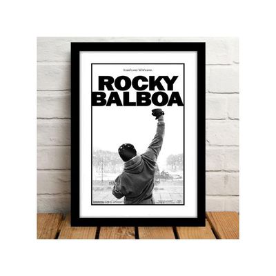 Hollywood Poster Frame Rocky Balboa Movie Acrylic Glass Framed Poster For Room & Office (10 Inch X 13 Inch, Black)