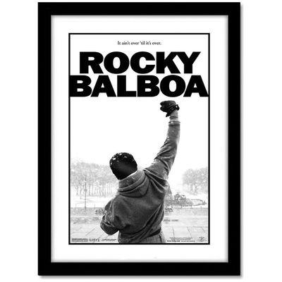 Hollywood Poster Frame Rocky Balboa Movie Acrylic Glass Framed Poster For Room & Office (10 Inch X 13 Inch, Black)