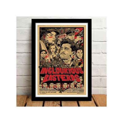 Hollywood Posters Inglourious Basterds Movie Framed Poster For Room & Office (10 Inch X 13 Inch, White)