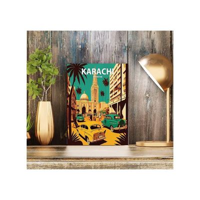 Homeartprint Karachi Art Print Poster, Pakistan Wall Art Painting Decor, Middle East Art Home Decor Artwork For Bedroom Living Room Bathroom Decor (Karachi, Pakistan, 11X14 Inches (Unframed))