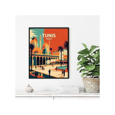 Homeartprint Tunis Art Print Poster, Tunisia Wall Art Painting Decor, Middle East Art Home Decor Artwork For Bedroom Living Room Bathroom Decor (Tunis, Tunisia, 11X14 Inches (Unframed))