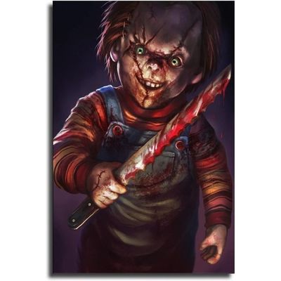 Ifunew Childs Play Chucky Horror Movie Halloween Poster Decorative Painting Canvas Wall Art Living Room Posters Bedroom Painting 16X24Inch(40X60Cm)