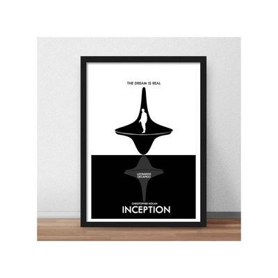 Inception Minimal Black Framed Poster Acrylic Glass For Room And Office (10 Inch X 13 Inch, Multi Color)