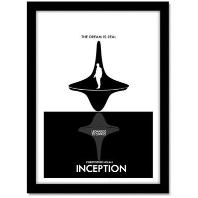 Inception Minimal Black Framed Poster Acrylic Glass For Room And Office (10 Inch X 13 Inch, Multi Color)