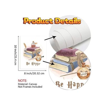 Inspirational Quotes Canvas Wall Art For Kids Bedroom Decor, Motivational Posters For Room Decoration, Art Prints Golden Snitch Magic Feather Pictures, Set Of 6 Pcs (8 X 10 Inch)