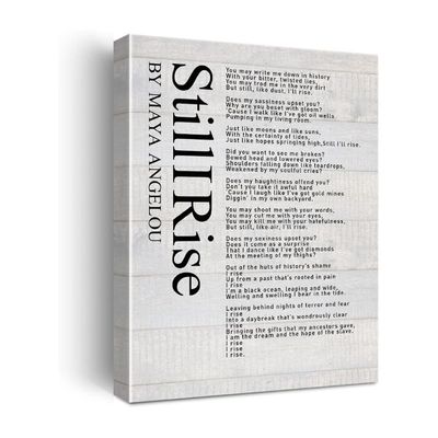 Inspirational Still I Rise Poster Canvas Wall Art For Home Décor Canvas Print Wall Art Painting Ready To Hang Gifts - Easel & Hanging Hook 12X15 Inch