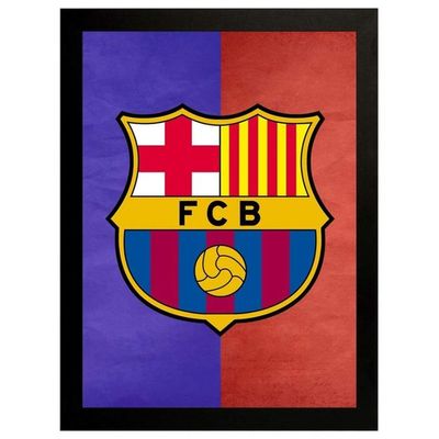 Interio Crafts Synthetic Wood Fc Barcelona Football Club Framed Poster For Home And Office