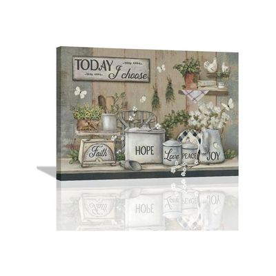 Kitchen Wall Art Kitchen Pictures Wall Decor Country Kitchen Painting Prints Farm Positive Quotes Framed Artwork Ready To Hang 12"X16"