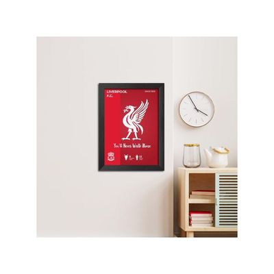 Liverpool Fc White River Bird 3D D Logo Football Club Laminated Poster Framed Paintings With Matt Finish Redesigned With Thick D Frames (Black, 9Inches X 12Inches)