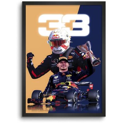 Max Verstappen 33 V2 Wall Decoration Art Framed Poster