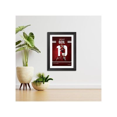 Mesut Ozil Poster Arsenal Laminated Poster Framed Painting With Matt Finish Black Frame (12 Inches X 9 Inches)