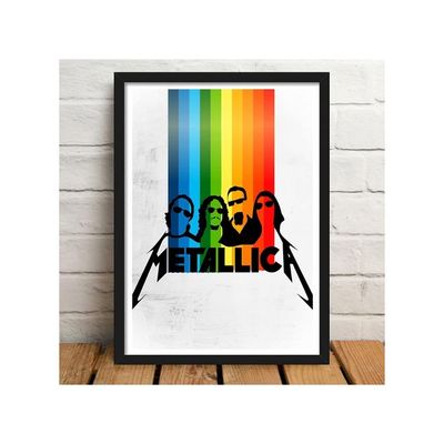 Metallica Band Poster Frame Acrylic Glass For Room & Office (10 Inch X 13 Inch, Framed) Multi Color