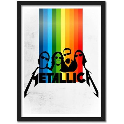Metallica Band Poster Frame Acrylic Glass For Room & Office (10 Inch X 13 Inch, Framed) Multi Color