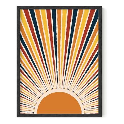 Mid Century Modern Wall Art Sun Art Print - Bohemian Wall Art Mid Century Modern Wall Decor | Sun Poster Sun Picture And Sun Wall Art Bohemian Posters | Unframed 12" X 16" (Sun Rays)