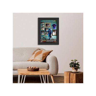 Motivational Poster Vector Art Wall Frames Ms Dhoni Posters Framed Art With 1 Inch Matt Finish Black Frame For Study Room, Office Or Desk Decoration (9.5 X 12.5 Inches)