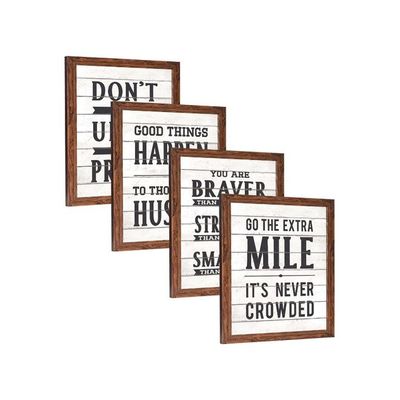 Motivational Quote Frames - Inspirational Wall Quotes For Office, Student, Study Room - (14 X 11 Inches - Set Of 4)
