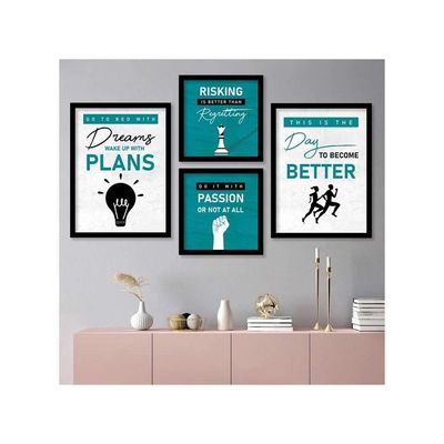 Motivational Quotes Posters With Frame For Home And Office Wall Decor