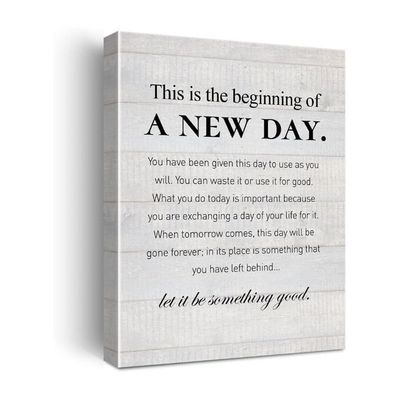 Motivational This Is The Beginning Of A New Day Quote Poster Canvas Wall Art For Home Decor
