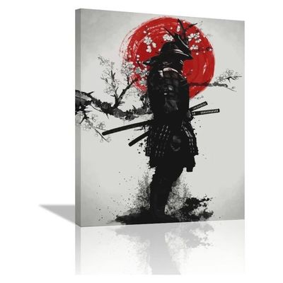 Neteda Japanese Samurai Wall Art Samurai Pictures Wall Decor Armored Samurai Painting Canvas Prints Bushido Inspirational Poster Artwork Modern Home Decor Framed For Bedroom Living Room Office Bedroom