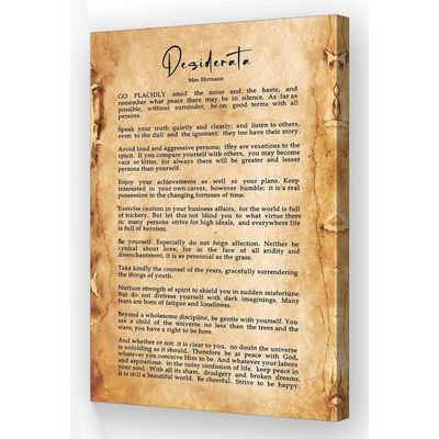Neteydey Desiderata Wall Art Poem Poster Framed Motivational Pictures Retro Prints Max Ehrmann Literature Quotes Wall Art Home Decor
