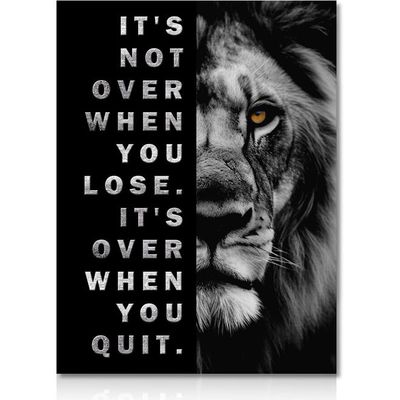 Nymphfable Motivational Lion Wall Decor Poster Black And White Inspirational Wall Poster For Office Gym Bedroom Decor 12X16 In Unframed