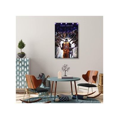 Oaopic Kobe Canvas Wall Art Poster Kobe Gigi Legendary Basketball Player Posters Inspirational Sports Superstar  Posters Modern Room Wall Decor For Bedroom Office Dorm 12X16 Inch Framed