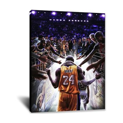 Oaopic Kobe Canvas Wall Art Poster Kobe Gigi Legendary Basketball Player Posters Inspirational Sports Superstar  Posters Modern Room Wall Decor For Bedroom Office Dorm 12X16 Inch Framed
