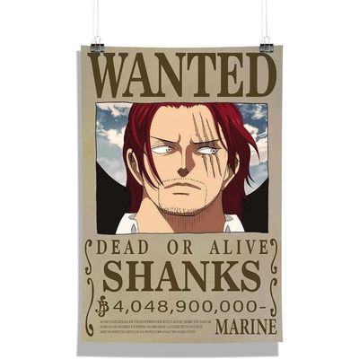 One Piece - Design A4 Size Poster (With Frame) - Best Gift For One Piece Fans/Best Artefact To Your Home & Decor/For Anime Fandom (Shanks)