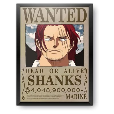 One Piece - Design A4 Size Poster (With Frame) - Best Gift For One Piece Fans/Best Artefact To Your Home & Decor/For Anime Fandom (Shanks)