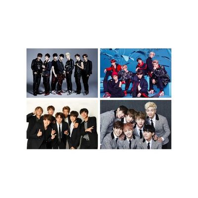 Pack Of 4 Bts Music Band Posters | For Bts Lovers | Hd Poster For Wall Decor (12X18-Inch, 300Gsm Thick Paper, Gloss Laminated, Multicolour)
