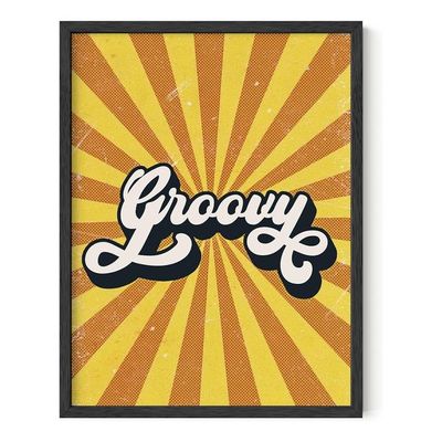 Posters – Retro 70S Wall Art, Hippie Room Decor, Trippy Posters For Bedroom, Indie Aesthetic Poster For Room, Vintage Groovy Rays Print (Unframed, 12” X 16”)