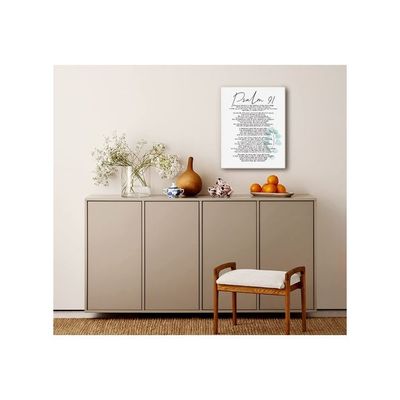 Psalms 91 Wall Art, Spiritual Wall Decor Sign, Scripture Signs For Home Or Office Decor, 12X15 Christian Canvas Wall Art