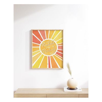 Radiate Positivity Poster – Inspirational Wall Art For Kids, Girls Bedroom Decor, Cute Motivational Poster, Teen Room & Classroom Aesthetic (Unframed, 12”X16”)
