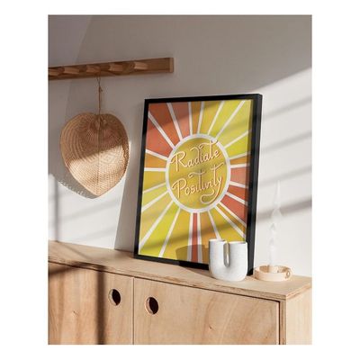 Radiate Positivity Poster – Inspirational Wall Art For Kids, Girls Bedroom Decor, Cute Motivational Poster, Teen Room & Classroom Aesthetic (Unframed, 12”X16”)