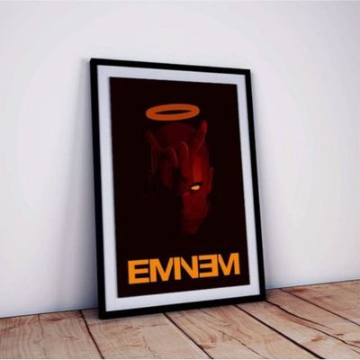 Rap God Eminem Poster With Frame For Room And Home Décor Hd Print Quality (Multicolor, 12 X 18 Inch, Framed)