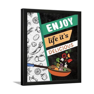 Restaurant Quotes Wall Framed Posters, For Kitchen & Dining Room, Fast Food Quotes Frames For Home And Cafe, Bakery & Cookery - (14 X 11 Inches)