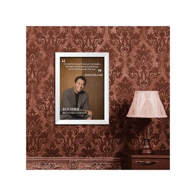 Robert Kiyosaki Poster Motivational Quotes Laminated Photo Frame Painting With White Color Matt Finish S | Inspirational Wall Frames/Hanging For Room (12 Inches X 9 Inches)