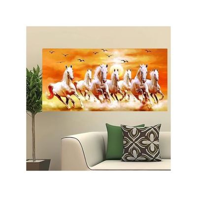 Seven Horses Running At Sunrise Vastu Vinyl Sticker Poster
