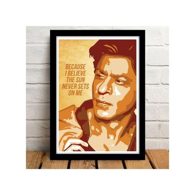 Shahrukh Khan Poster Frame For Room & Office (10Inch X 13Inch, Framed)