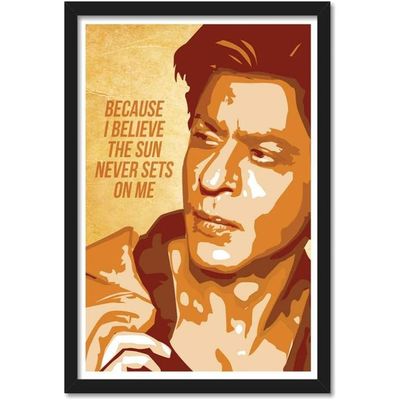 Shahrukh Khan Poster Frame For Room & Office (10Inch X 13Inch, Framed)