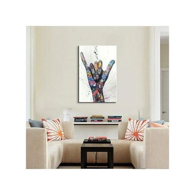 Shaka Sign Gesture Colorful Wall Art Canvas For Living Room Decor - Classic Street Poster