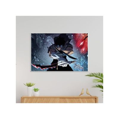 Solo Leveling Poster Sung Jin Woo Wall Posters With Thick 300 Gsm Matt Finish Papers (18Inches X 12Inches)